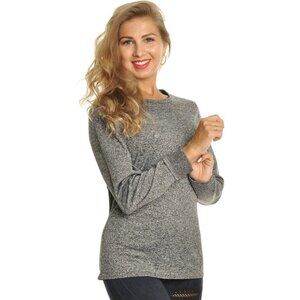 Angelina Charcoal Space Dyed Round Neck Thermal Fleece Lined